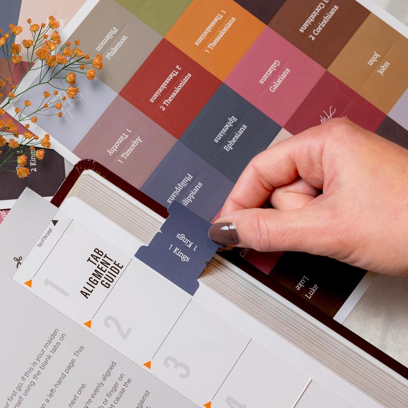 OFFILICIOUS Brown Bible Book Tabs – 100 Soft-Touch, Laminated Bible Tabs for Holy Bible – Durable Tabs for Bible – Protestant & Catholic Bible Tabs Large Print – Bible Tabs for Women & Mens Bible - Image 4